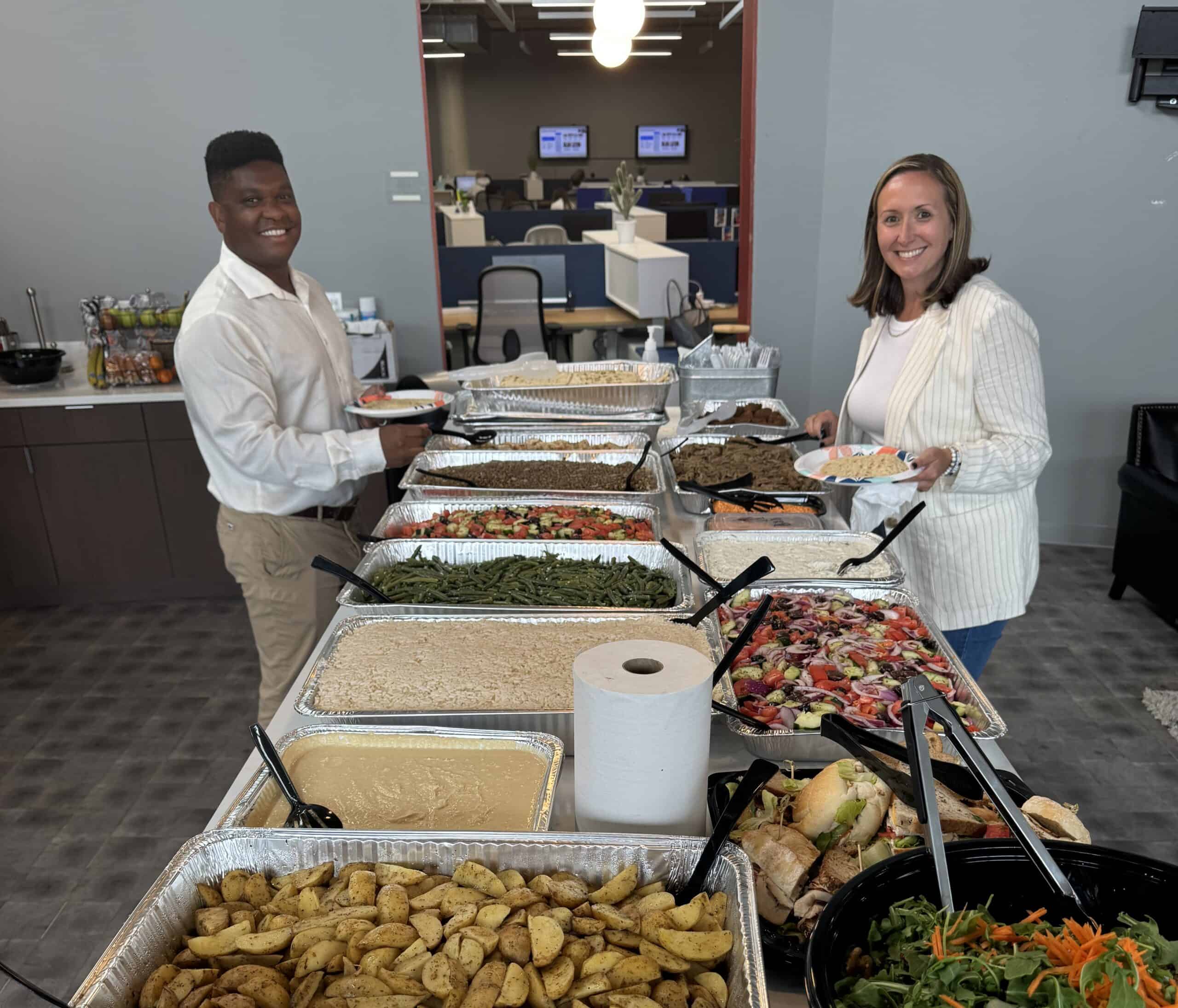 Two Team Members Having Lunch